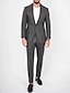 Χαμηλού Κόστους Κοστούμια λινών-Μαύρα γκρι ανδρικά λευκά κοστούμια μονόχρωμα 2 τεμάχια προσαρμοσμένα σε εφαρμογή μονόστηθος με δύο κουμπιά 2024