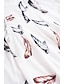 olcso Női pólók-Női Póló Toll Nyomtatott Napi Divat Rövid ujjú V-alakú Fehér Nyár