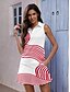 abordables Polo Correspondant-Striped Sleeveless Golf Polo Shirt