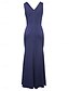 tanie Sukienki na przyjęcia-Damskie Bodycon Sukienka maxi Falbana Rozcięcie Spotkanie towarzyskie Elegancja Formalny W serek Bez rękawów Czarny Wino Granatowy Kolor