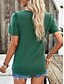 voordelige Effen t-shirt-Dames T-shirt Geklede topjes Effen Casual Korte mouw Strakke ronde hals Normale tops Dagelijks Gelaagd Wit blauw Fuchsia Groen Zomer