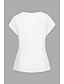 זול חולצות ומכנסיים לנשים-Women&#039;s Shirt Blouse Dressy Tops Solid Color Button Work Daily Basic Batwing Sleeve Short Sleeve V Neck White Summer