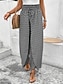 abordables jambe large et taille haute-Femme Ample Pantalon Vêtement de rue Décontractées Longue Taille haute Géométrique Poche Imprimé Conception de cordon élastique Respirabilité Doux Micro-élastique Vacances Plein Air Usage quotidien