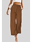 cheap Wide Leg &amp; High Waisted-Women's Dress Pants Fashion Long Plain Side Pockets Breathability Comfortable Micro-elastic Casual Daily Blue Pink Brown Beige Summer Regular Fit