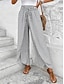 abordables jambe large et taille haute-Femme Ample Pantalon Vêtement de rue Décontractées Longue Taille haute Géométrique Poche Imprimé Conception de cordon élastique Respirabilité Doux Micro-élastique Vacances Plein Air Usage quotidien
