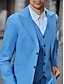 cheap Suits-Dusty Blue Men&#039;s Wedding Party Suits Solid Colored 3 Piece Dress Tailored Fit Single Breasted Two-buttons 2024