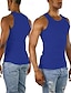 cheap Gym Tank Tops-Men&#039;s Tank Top Vest Top Undershirt Sleeveless Shirt Plain Crew Neck Athleisure Going out Sleeveless Clothing Apparel Fashion Designer Muscle