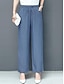 cheap Women&#039;s Cotton Linen Pants-Women&#039;s Jeans Pants Trousers Pocket Baggy Plain High Waist Full Length Robin&#039;s Egg Blue Summer