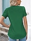 tanie gładka koszulka-Damskie Podkoszulek Równina Codzienny Krótki rękaw Półgolf Zwykłe topy Codzienny Niebieski Biały Fioletowy Zielony Lato