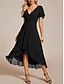 voordelige Chiffon Jurken-Dames Maxi-jurk Cocktail jurk Bruiloft gast jurk Chiffon jurk A lijn jurk Elegant Formeel Werk Cocktailparty Normale pasvorm Korte mouw V-hals Zwart Wit Blozend Roze Koningsblauw Zomer
