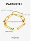 cheap Accessories For Women-Chic Stainless Steel Chain Bracelet with Multicolor Cubic Zirconia Accents - Adjustable Length for Women