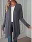 cheap Cardigans &amp; Outerwears-Women&#039;s Cardigan Crew Neck Knit Asymmetric Hem Spring Fall Daily Casual Long Sleeve Solid Color Plain Black Wine