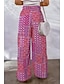 abordables jambe large et taille haute-Femme Ample Pantalon Casual Quotidien Longue Graphic Cordon Poches latérales Pantalon de Yoga Fluide Respirabilité Confortable Micro-élastique Sortie Fin de semaine Jaune Rouge Bleu Violet Printemps