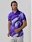 abordables Hauts-Homme T-shirt POLO Violet Manche Courte Top Tenue de golf Vêtements Tenues Porter des vêtements