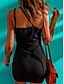 tanie Bodycon Club Dresses-Damskie Codzienne sukienki Sukienka mini Odkryte plecy Randka Urlop Moda miejska Podstawowy Na jedno ramię Bez rękawów Czarny Wino Khaki Kolor