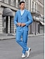 cheap Suits-Dusty Blue Men&#039;s Wedding Party Suits Solid Colored 3 Piece Dress Tailored Fit Single Breasted Two-buttons 2024