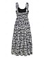 cheap Vacation Dresses-Women&#039;s Maxi Dress Floral Print Sleeveless Square Neckline Casual Summer A-Line Blue and White Lightweight Fabric Garden Party Beachwear Versatile Sizes