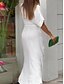 cheap White Casual Dresses-Women&#039;s Shirt Dress Casual Dress Sheath Dress Midi Dress Date Vacation Basic Modern Shirt Collar Ruched Button Short Sleeve Summer Spring Loose Fit Plain