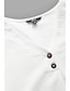 זול חולצות ומכנסיים לנשים-Women&#039;s Shirt Blouse Dressy Tops Solid Color Button Work Daily Basic Batwing Sleeve Short Sleeve V Neck White Summer