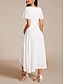 voordelige Chiffon Jurken-Dames Maxi-jurk Cocktail jurk Bruiloft gast jurk Chiffon jurk A lijn jurk Elegant Formeel Werk Cocktailparty Normale pasvorm Korte mouw V-hals Zwart Wit Blozend Roze Koningsblauw Zomer