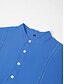 abordables chemises en lin pour hommes-Homme Chemise Chemise Lin Chemise Col Cubain Chemise à col officier Chemise à enfiler Chemisette Chemise d&#039;été Plein Vacances Curise Blanche Bleu Roi Kaki Bleu clair Manche Courte Col Eté Vêtement