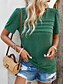 voordelige Effen t-shirt-Dames T-shirt Geklede topjes Effen Casual Korte mouw Strakke ronde hals Normale tops Dagelijks Gelaagd Wit blauw Fuchsia Groen Zomer
