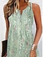 cheap Print Dresses-Women&#039;s Tank Dress Print Button Print Split Neck Mini Dress Daily Date Sleeveless Summer Spring