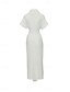 cheap White Casual Dresses-Women&#039;s Shirt Dress Casual Dress Sheath Dress Midi Dress Date Vacation Basic Modern Shirt Collar Ruched Button Short Sleeve Summer Spring Loose Fit Plain