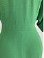 cheap White Casual Dresses-Women&#039;s Shirt Dress Casual Dress Sheath Dress Midi Dress Date Vacation Basic Modern Shirt Collar Ruched Button Short Sleeve Summer Spring Loose Fit Plain