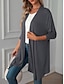 cheap Cardigans &amp; Outerwears-Women&#039;s Cardigan Crew Neck Knit Asymmetric Hem Spring Fall Daily Casual Long Sleeve Solid Color Plain Black Wine