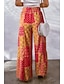 abordables jambe large et taille haute-Femme Ample Pantalon Casual Quotidien Longue Graphic Cordon Poches latérales Pantalon de Yoga Fluide Respirabilité Confortable Micro-élastique Sortie Fin de semaine Jaune Rouge Bleu Violet Printemps