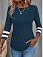 cheap Women&#039;s T-shirts-Women&#039;s T shirt Tee Daily Weekend Basic Long Sleeve Round Neck Black Fall &amp; Winter