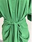 cheap White Casual Dresses-Women&#039;s Shirt Dress Casual Dress Sheath Dress Midi Dress Date Vacation Basic Modern Shirt Collar Ruched Button Short Sleeve Summer Spring Loose Fit Plain