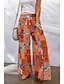 abordables jambe large et taille haute-Femme Ample Pantalon Casual Quotidien Longue Graphic Cordon Poches latérales Pantalon de Yoga Fluide Respirabilité Confortable Micro-élastique Sortie Fin de semaine Jaune Rouge Bleu Violet Printemps