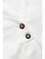 זול חולצות ומכנסיים לנשים-Women&#039;s Shirt Blouse Dressy Tops Solid Color Button Work Daily Basic Batwing Sleeve Short Sleeve V Neck White Summer