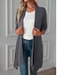 cheap Cardigans &amp; Outerwears-Women&#039;s Cardigan Crew Neck Knit Asymmetric Hem Spring Fall Daily Casual Long Sleeve Solid Color Plain Black Wine