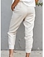 billige Essensielle falske bunner-Dame Imitert bomullslin Bukser Fritid hverdag Ankel-lengde عادي Snorer Sidelommer Pusteevne Bekvem Uelastisk Helg Hvit Militærgrønn Oransje Aprikos Vår sommer Normal