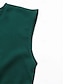 cheap Plain Dresses-Women&#039;s Midi Dress Cap Sleeve Pleated A-line Self-tie Belt Crew Neck Solid Color Elegant Green Lightweight Breathable Summer Casual Office Semi-Formal Regular Fit Clothing Apparel