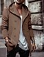 billige Trenchcoat for menn-Herre Trenchcoat Hettejakke Feriereise Daglig Vår &amp; Vinter Polyester Myk Yttertøy Klær Mote Klassisk عادي Lomme Med hette Dobbeltkneppet