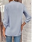 billiga Kvinnors randiga och geometriska toppar-dam skjorta blus dressade toppar snygg modern randig ficka 3/4 lång ärm urringad hals arbete svart gul röd kungsblå himmelsblå sommar vår höst