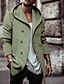 billige Trenchcoat for menn-Herre Trenchcoat Hettejakke Feriereise Daglig Vår &amp; Vinter Polyester Myk Yttertøy Klær Mote Klassisk عادي Lomme Med hette Dobbeltkneppet