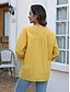 ieftine Topuri simple pentru femei-Pentru femei Cămașă Culoare solidă Floral Casual Boho Lungime Manșon 3/4 Cu Mâneci La Cot Stil Nautic Topuri obișnuite Vacanță Petrecere Zilnic Brodat Negru Galben Albastru piscină Toamnă Primavara