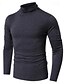 billiga grundläggande t-shirts-Herr T-shirt Turtleneck skjorta Långärmad tröja Långärmad Rullad krage Vår &amp; Höst Slät Mode Designer Ledigt Gata Sport Helgdag Svart Gul Rodnande Rosa Topp t-shirt för män