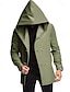 abordables Manteaux &amp; vestes-Homme Caban Trench du quotidien Vacances Automne hiver Polyester Doux Vêtements d&#039;extérieur Vêtement Tenue Mode Classique Plein Poche Capuche Double Boutonnage