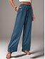 abordables Pantalon droit-Femme Pantalon Mode Longue Plein Poches latérales Conception de cordon élastique Respirabilité Confortable Micro-élastique Casual Quotidien Noir Bleu Marron Vert Printemps été Standard