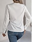 voordelige Elegante topjes-Dames Blouse Effen Kleur Effen Stijlvol Modern Lange mouw V-hals Werk Geplooid Wit Blozend Roze Rood Groen Lente Herfst Winter