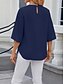 preiswerte Damen Einfache Oberteile-Hemd Bluse Damen Weiß Rosa Wein Glatt Sexy Strasse Täglich Modisch Rundhalsausschnitt Regular Fit S