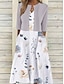 cheap Print Dress Sets-Women&#039;s Two Piece Dress Set Casual Dress Print Dress Outdoor Daily Fashion Elegant Pocket Print Midi Dress V Neck Half Sleeve Floral Regular Fit Pink Blue Purple Summer Spring S M L XL XXL