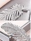billige Tilbehør for kvinner-elegant sølvfjærbrosje – sofistikert rhinestone-utsmykket nål for blazere og kjoler