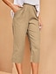 economico Pantaloni a gamba dritta-Per donna pantaloncini capri Casual quotidiano Polpaccio Liscio Tasche laterali Traspirabilità Comodo Anelastico Fine settimana Nero Blu marino Cachi Grigio Estate Standard